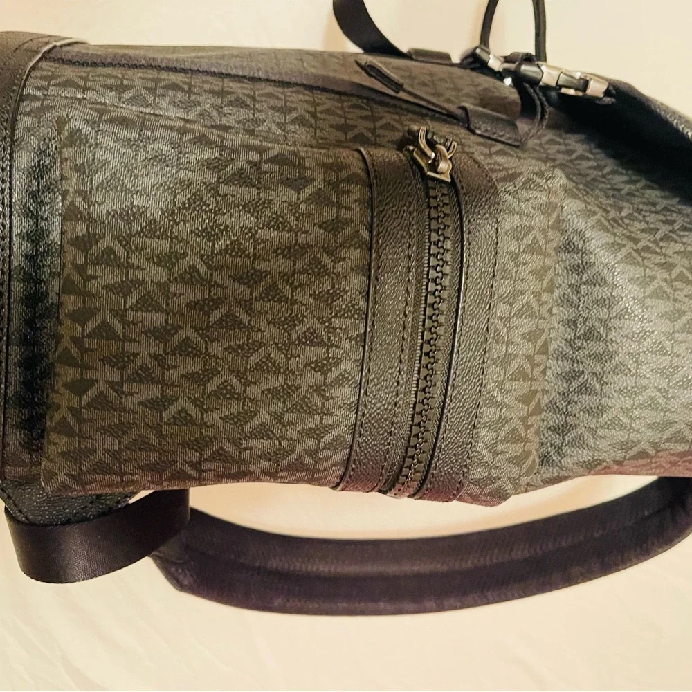 MICHAEL KORS Backpack Cooper Logo Rucksack Black Total Pattern